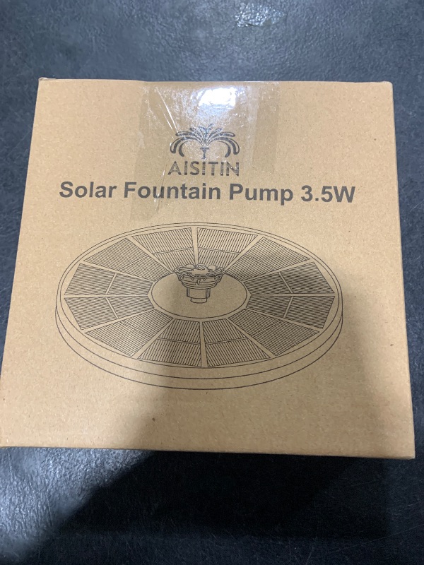 Photo 1 of AISITIN 3.5W Solar Fountain Pump for Water Feature Outdoor DIY Solar Bird Bath Fountain with Multiple Nozzles, Solar Powered Water Fountain for Garden, Ponds, Fish Tank and Aquarium