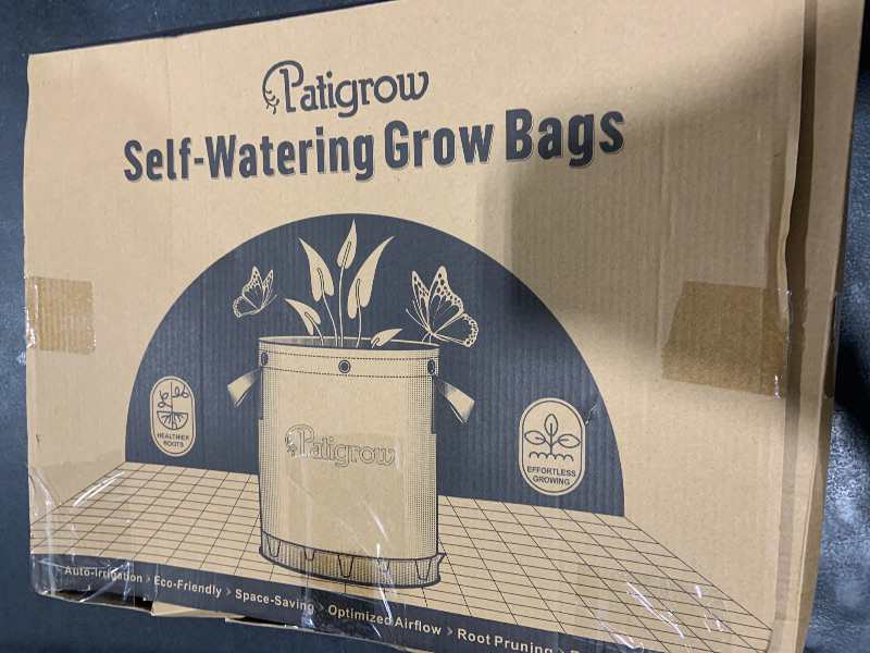 Photo 1 of Patigrow Self-Watering Grow Bags, 5-Pack 5 Gallon 420G Thick Nonwoven Fabric Pots with Reinforced Handles and Multi-Purpose Rings, for Low Stress Plant Training Fruits, Vegetables,and Flowers