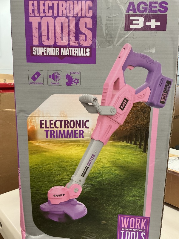 Photo 1 of Kids Gardening Set - Weed Trimmer Power Tools Toy with Realistic Sound, Gardening Tools Weed Eater, Pink Garden Tools Set, Outdoor Pretend Play Toys for Girls Kids Ages 3-8