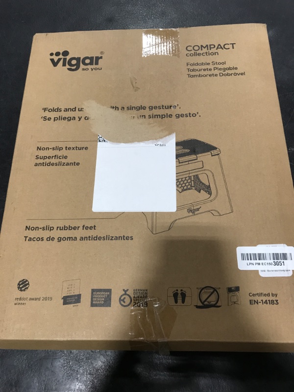 Photo 1 of Vigar Compact Step Stool Foldable, 12-1/2-inch Step Stools for Adults up to 330 Pound, Lightweight Stool, Non-Slip Folding Step Stool, Grey Terrazo Pattern