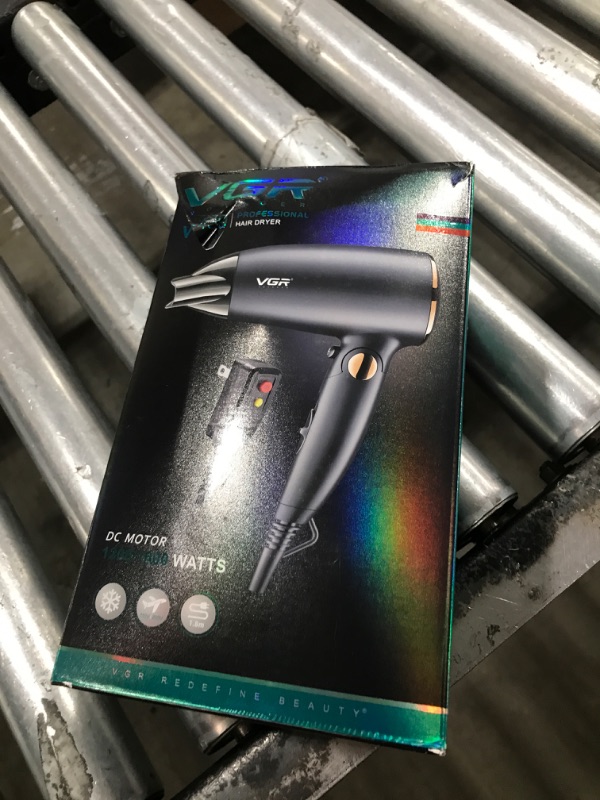 Photo 1 of VGR Dual Voltage(100~250V) Travel Hair Dryer with European Plug Adapter for International Travel, Portable Hair Dryer with Concentrator Nozzles