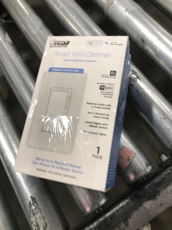 Photo 1 of Feit Electric Smart Dimmer Switch, Neutral Wire Required for Installation, Compatible with Amazon Alexa and Google Assistant, Smart Dimmer Light Switch, White, Model:DIM/WiFi