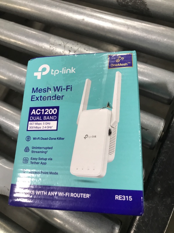 Photo 1 of TP-Link AC1200 WiFi Extender, 2024 Wirecutter Best WiFi Extender, 1.2Gbps home signal booster, Dual Band 5GHz/2.4GHz, Covers Up to 1500 Sq.ft and 30 Devices ,support Onemesh, One Ethernet Port (RE315)