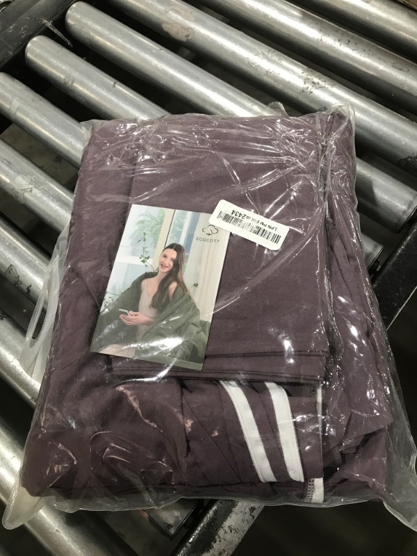 Photo 1 of ECOCOTT Purple Duvet Cover Super King Size - 100% Washed Cotton Durable Soft Comfy Duvet Cover Set, 3 Pieces Duvet Cover with Zipper Closure (108''x98'')