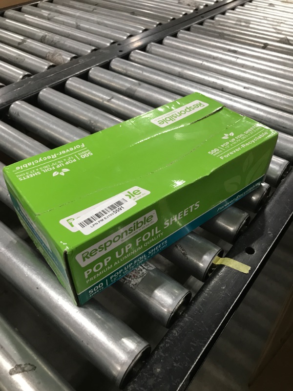 Photo 1 of Responsible Products Pop-Up Foil Sheets, 12" x 10.75", Forever-Recyclable™ Pop-Up Aluminum Foil Dispenser, 500 Sheets