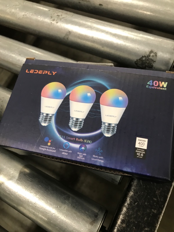 Photo 1 of LEDEPLY A15 LED Smart Bulb, Compatible with Alexa, Google Home, E26, 5W=40W, Color Changing, Dimmable WiFi Light Bulbs, No Hub Required, 3 Pack