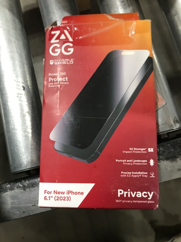 Photo 1 of ZAGG InvisibleShield Glass Elite Privacy 360 iPhone 15 Screen Protector - 5X Stronger with Reinforced Edges, 4-Way Privacy Filter, Scratch & Smudge-Resistant Surface, Easy to Install