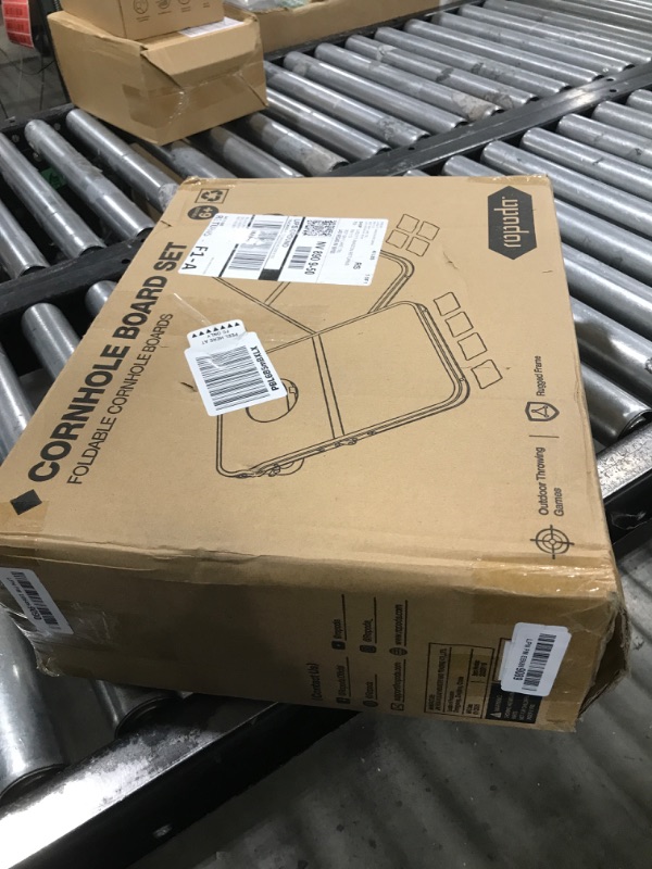 Photo 1 of ROPODA Portable Cornhole Board Set,24 x 16 in Corn Hole Games for Adults with 8 Bean Bags, Lightweight Aluminum Alloy Edging Cornhole Set for Outdoor Games?Beach and Tailgates.