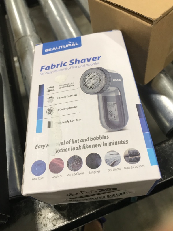 Photo 1 of BEAUTURAL Fabric Shaver and Lint Remover, Sweater Defuzzer with 2-Speeds, 2 Replaceable Stainless Steel Blades, Battery Operated, Remove Clothes Fuzz, Lint Balls, Pills, Bobbles Gray