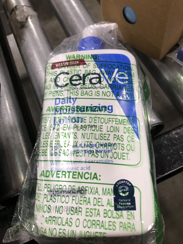 Photo 1 of CeraVe Daily Moisturizing Lotion for Dry Skin, Body Lotion & Face Moisturizer with Hyaluronic Acid and Ceramides, Daily Moisturizer, Fragrance Free, Oil-Free, 19 Ounce