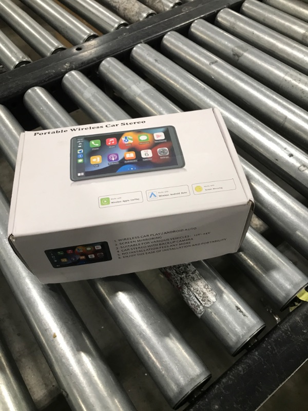 Photo 1 of Portable Wireless Carplay Car Stereo, 7" HD Touchscreen for Car with Apple CarPlay & Android Auto with Backup Camera/Mirror Link/Voice Control/Bluetooth/GPS/AUX/FM Satellite Radio for All Vehicles
