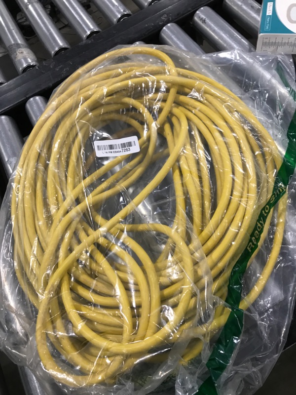 Photo 1 of POWGRN 100 ft 12/3 Outdoor Extension Cord Waterproof Heavy Duty with Lighted Indicator End 12 Gauge 3 Prong, Flexible Cold-Resistant Long Power Cord Outside, 15Amp 1875W SJTW Yellow ETL Listed