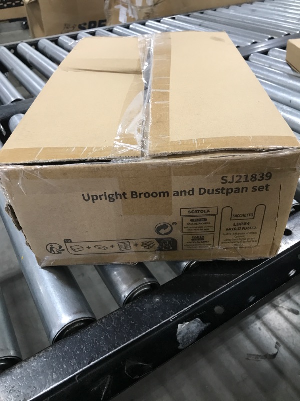 Photo 1 of MR.SIGA Broom and Dustpan Set with Adjustable Long Handle, Upright Combo for Floor, Cleaning Lobby, Gray