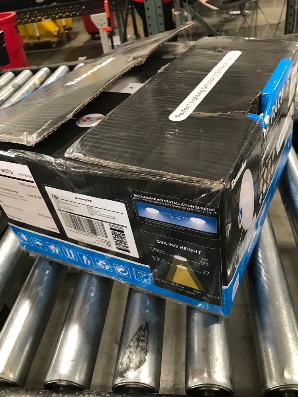Photo 1 of Ensenior 12 Pack 6 Inch LED Recessed Light, Dimmable, 5000K Daylight, 1050LM High Brightness, 12W 120V, Damp Rated, Intertek 5002327, ERL-12X-ETL, Ultra-Thin Canless Wafer Light - ETL & FCC & IC
