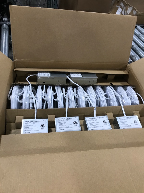 Photo 1 of Ensenior 24 Pack 6 Inch LED Recessed Ceiling Light, Dimmable, 5000K Daylight, 1050LM 12W 120V, High Brightness Canless Wafer Downlight - ETL&FCC&IC