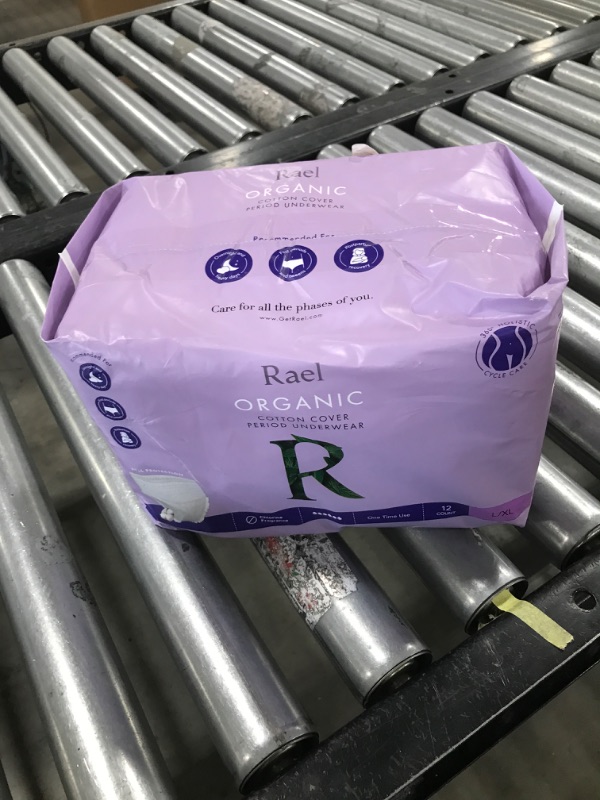 Photo 1 of Rael Disposable Underwear for Women, Organic Cotton Cover - Postpartum Essentials, Leak Locker, Unscented, Maximum Coverage (Size L-XL, 12 Count)