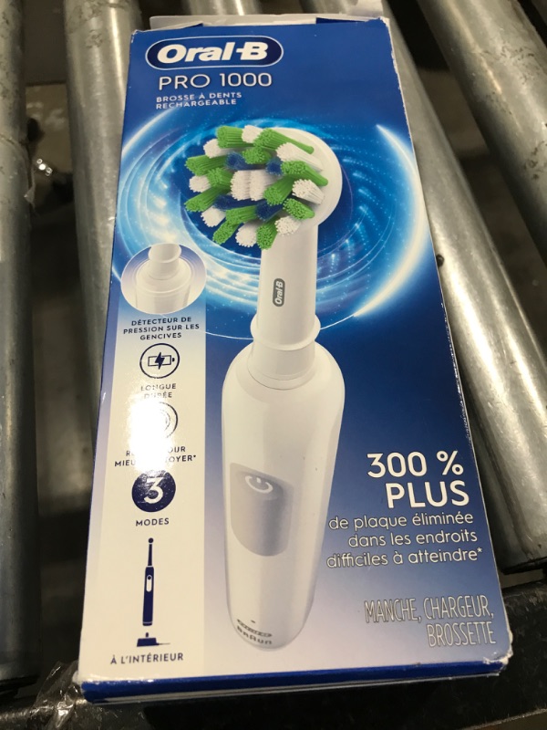 Photo 1 of Oral-B Pro 1000 Rechargeable Electric Toothbrush, White