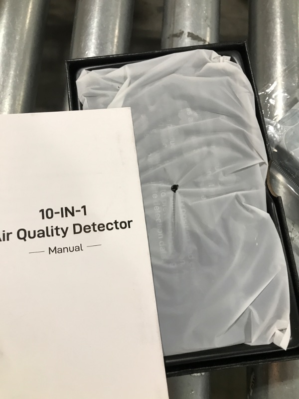 Photo 1 of Qxpztk 10 in 1 Indoor Air Quality Monitor with Portable Sensors for CO2, PM2.5, Temperature & Humidity,VOC Sensor and AQI,Accurate Formaldehyde,CO2 Detector Monocular,Suitable for Home,Black E1