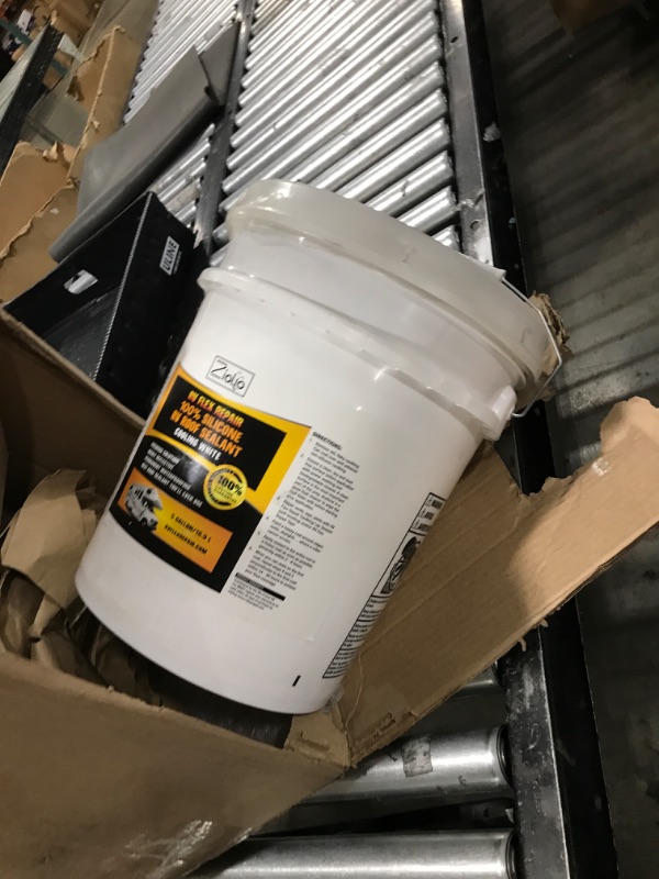 Photo 1 of Ziollo RV Roof Sealant - Leak Repair 100% Silicone Liquid Rubber - Premium Waterproof Coating for Campers, Pop Up, Motorhomes, and Travel Trailers - Easy DIY Application - White 5 Gallon
