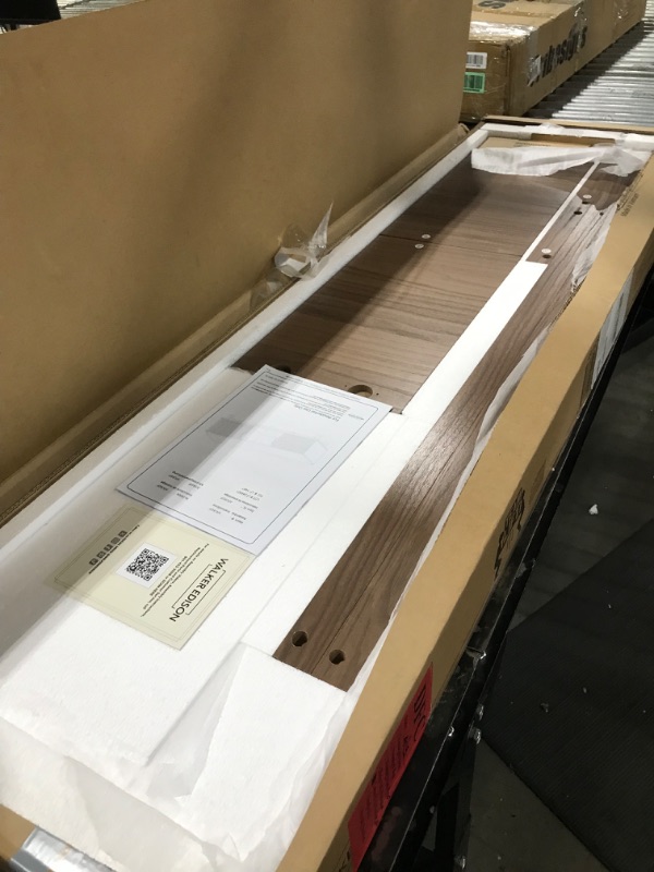 Photo 1 of Walker Edison Walton Modern Fluted-Door Low TV Stand for TVs up to 65 Inches, 58 Inch, Mocha