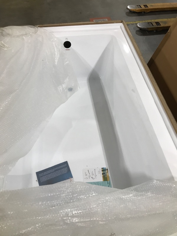 Photo 1 of Kingston Brass Aqua Eden VTAP603622L 60-Inch Acrylic Alcove Tub with Left Hand Drain, White