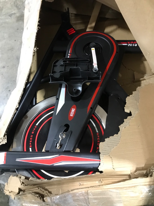 Photo 1 of Exercise Bike, DMASUN Classic Brake Pad Stationary Bike for Home with 330 LBS Capacity, Indoor Bike with Comfortable Seat Cushion, Digital Display with Tablet Holder