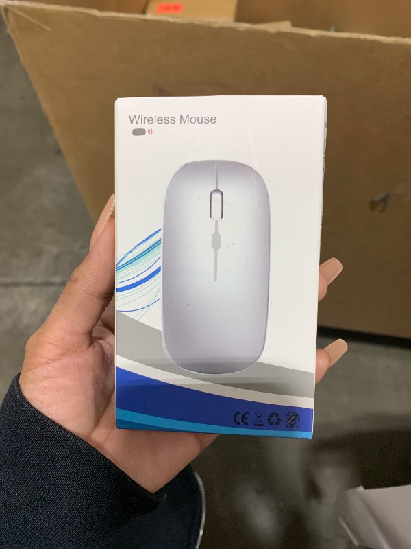 Photo 1 of WREANU Wireless Bluetooth Mouse Rechargeable Laptop Mice with LED Lights Silent Slim Use(BT5.2 and 2.4G Portable USB Receiver)Dual Mode Computer Mouse for Laptop/iPad/Tablet/Apple/Computer/Mac(Silver)