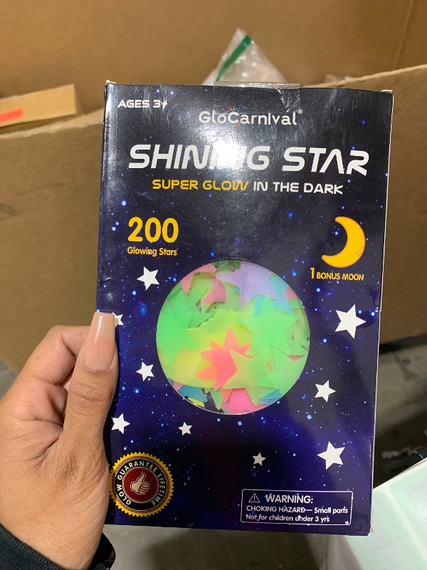 Photo 1 of Glow in the Dark Stars Stickers for Ceiling, Adhesive 200pcs 3D Glowing Stars and Moon for Kids Bedroom,Luminous Stars Stickers Create a Realistic Starry Sky, Room Decor,Wall Stickers