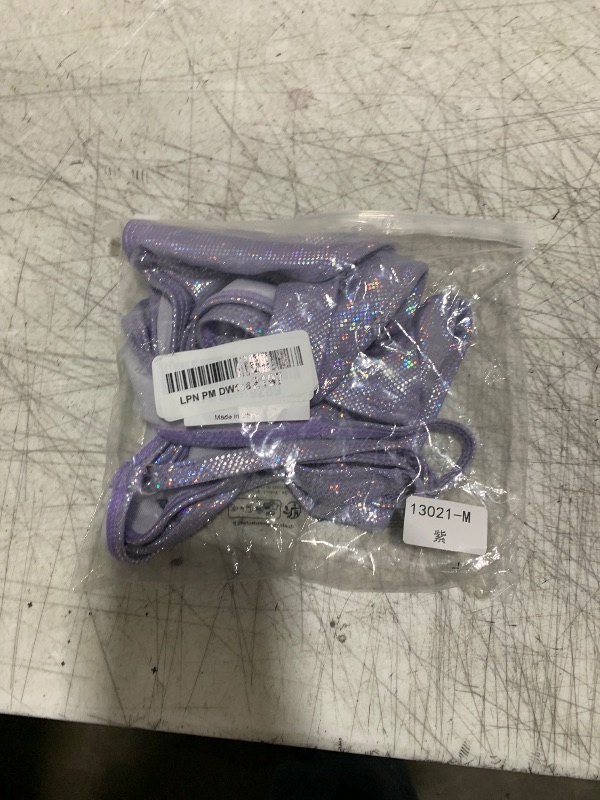 Photo 1 of Sparkly Rave Top for Women - Festival Glitter Crop Tank Tops Sexy Underboob Bra EDM Concert Holographic Outfits(Purple,M,13021a)