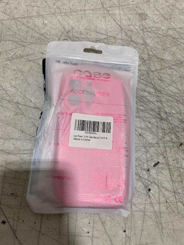 Photo 1 of LoeoeL for iPhone 13 Pro Phone Case Silicone, Fluorescent Neon Hot Pink Bright Color Matte TPU, Minimalist Ultra Thin Slim Soft Rubber Gel Girly Cute Case for Women Men, Camera Cover Protection