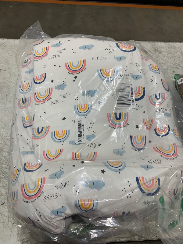 Photo 1 of Baby Lounger Cover for Newborn 0-24 Months Soft Baby Nest Cover Co Sleeping Bionic Design Organic Breathable Lounger Pillow for Newborn Infants Rainbow