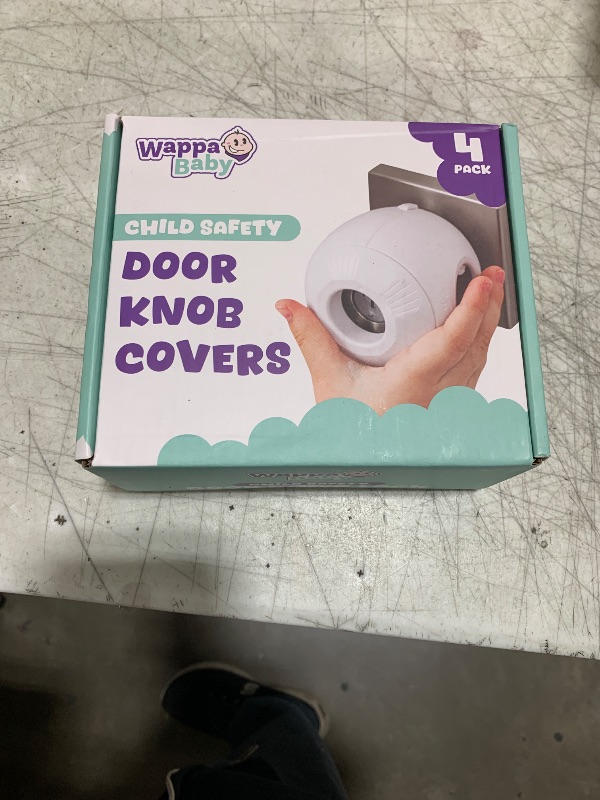 Photo 1 of Child Safety Door Knob Cover (4 Pack) Hard-to-Remove Dual-Lock Door Handle Covers for Kids - Reusable Baby Proof Door Knob Locks - Installs Easily, No Tools Needed (White)