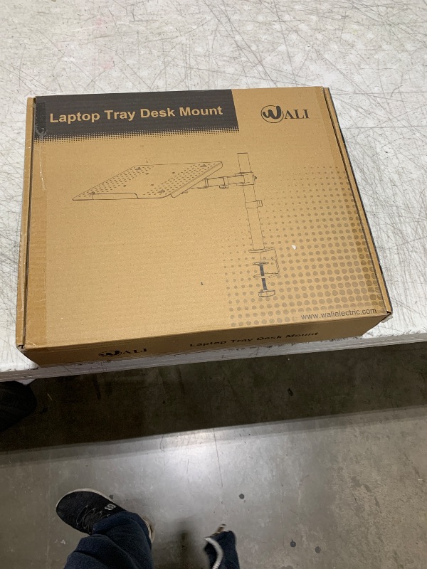 Photo 1 of WALI Laptop Tray Desk Mount for 1 Laptop Notebook up to 17 inch, Fully Adjustable, 22 lbs Capacity with Vented Cooling Platform Stand (M00LP)