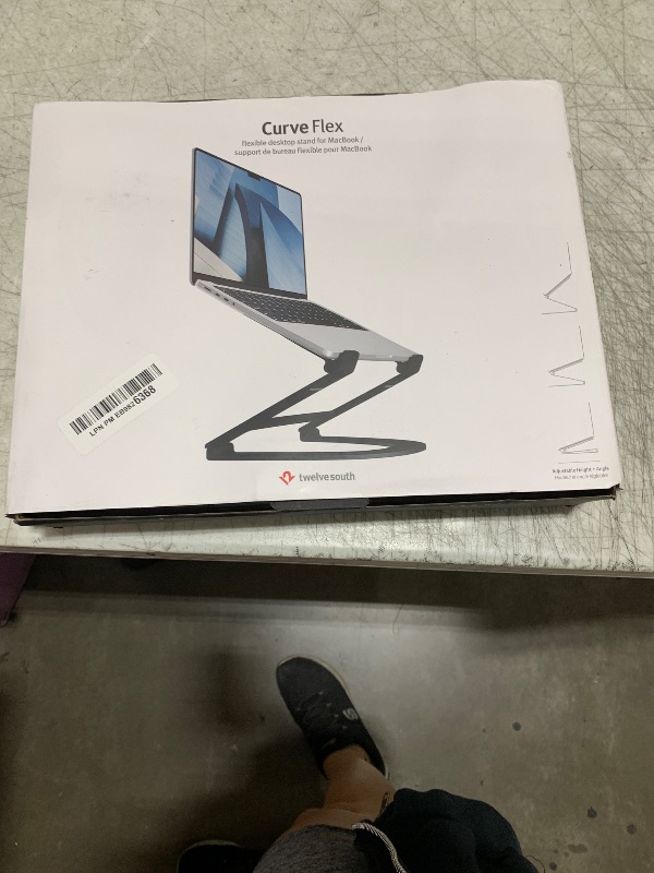 Photo 1 of Twelve South Curve Flex | Ergonomic Height & Angle Adjustable Aluminum Laptop/MacBook Stand/Riser, fits 10"-17", folds flat for portability -travel pouch included, matte black