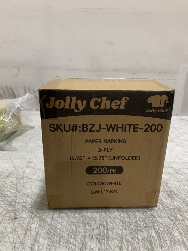Photo 1 of JOLLY CHEF 200 Pack Disposable Paper Napkins, Soft Bathroom Napkins for Guests, 2-Ply White Paper Hand Towels for Halloween, Wedding, Thanksgiving