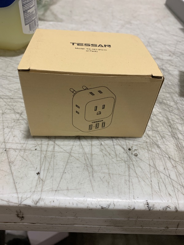 Photo 1 of 2 Pack European Plug Adapter USB C, TESSAN US to Europe Adapter 4 Outlets 3 USB Charger, Type C International Power Adaptor to Italy Spain France Portugal Iceland Germany, Europe Travel Essentials