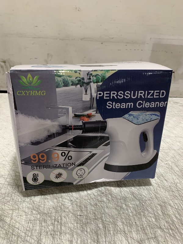 Photo 1 of Handheld Steam Cleaner for Home, Immediate Heat Hand Held Steam Cleaner, with Visualized Large Water Tank & 9 PCS Accessories & Safety Lock, for Cleaning Couch,Floor,Window,Car (White Black)