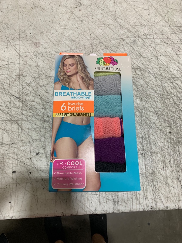 Photo 1 of Fruit of the Loom Women's Underwear Breathable Panties (Regular & Plus Size), Low Rise Brief - Micro Mesh - 6 Pack, 7
