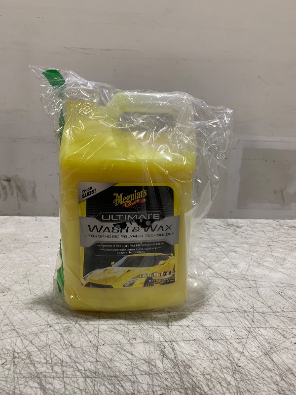 Photo 1 of Meguiar's Ultimate Wash and Wax, Car Wash and Wax Cleans and Shines in One Step, Wash, Shine, and Protect with an Enhanced pH Neutral Car Paint Cleaner, 1 Gallon