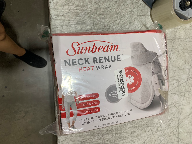 Photo 1 of Sunbeam Contoured Heating Pad for Neck & Shoulder Pain Relief with Auto Shut Off Moist Heating Option 22 x 19 Grey