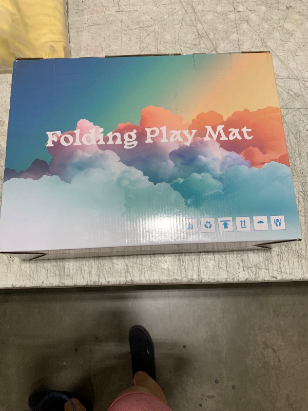 Photo 1 of Baby Play Mat, 50 x 50 Inch Play Mat Perfect for Use Baby Playpen, Foldable Baby Foam Playmat for Floor, Portable Waterproof Activity PlayMats for Babies, Infants and Toddlers