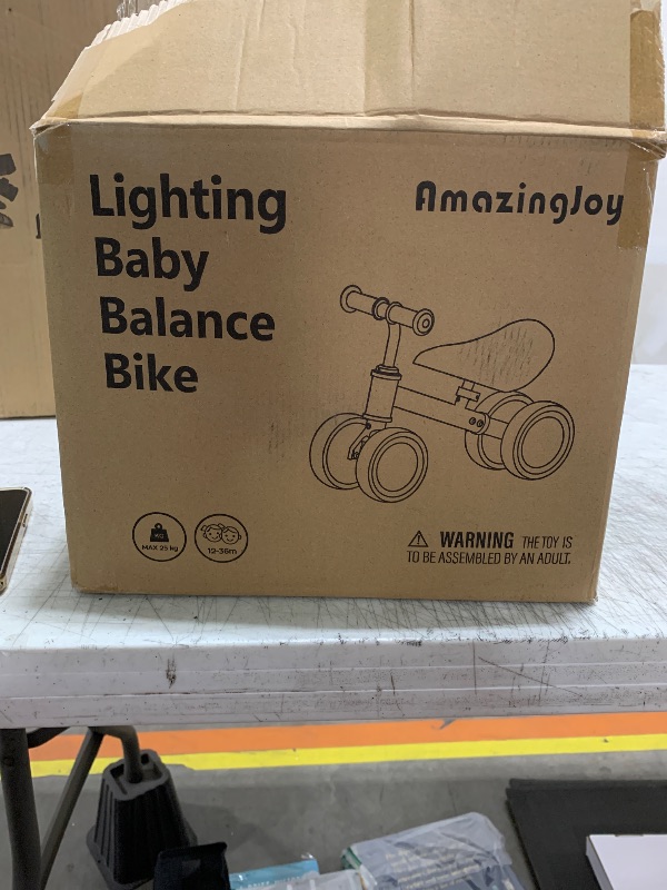 Photo 1 of Balance Bike for 1 Year Old Boys Girls Colorful Lighting Baby Balance Bike Toys First Ride on Toys 10-24 Month Toddler 12-24 Month First Bike Infant Birthday Gift Baby Walker Bike with Adjustable Seat