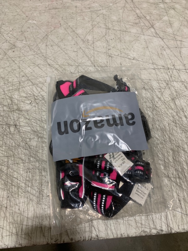 Photo 1 of rabbitgoo Dog Harness No Pull with 2 Leash Clips, Adjustable Soft Padded, Reflective Oxford No Choke Pet Vest with Easy Control Handle for Large Dogs, Hot Pink, L