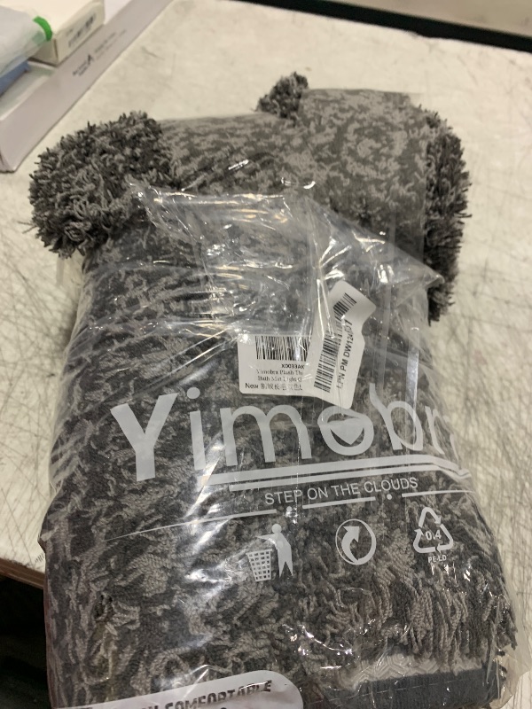 Photo 1 of Yimobra Bath Rugs for Bathroom 32x20, Ultra Soft and Water Absorbent Bath Mats, Non Slip Plush Shower Rugs, Microfiber Thick Matts for Bathroom Floor/Tub, Machine Washable, Light Gray and Black Gray