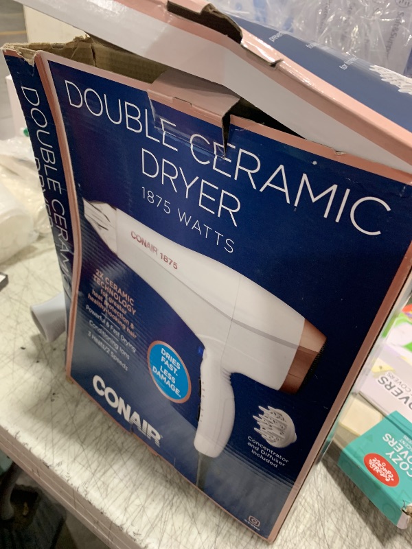 Photo 1 of Conair Double Ceramic Hair Dryer with Diffuser | Blow Dryer with Ionic Conditioning | Includes Diffuser and Concentrator | Amazon Exclusive