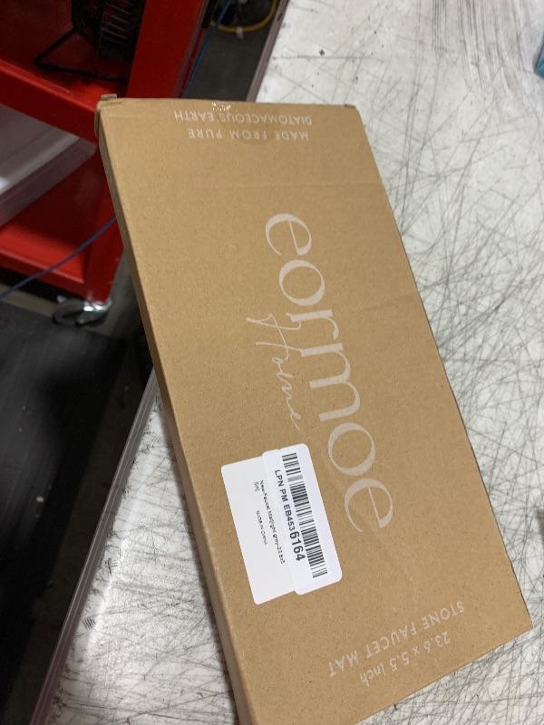 Photo 1 of Faucet Mat for Kitchen Sink - Large Diatomite Fast Drying Stone Sink Tray, Super Absorbent, Prevents Moisture Buildup - Durable Protector for Kitchen Bathroom Counter [Light Grey, 23.6" x 5.5"]