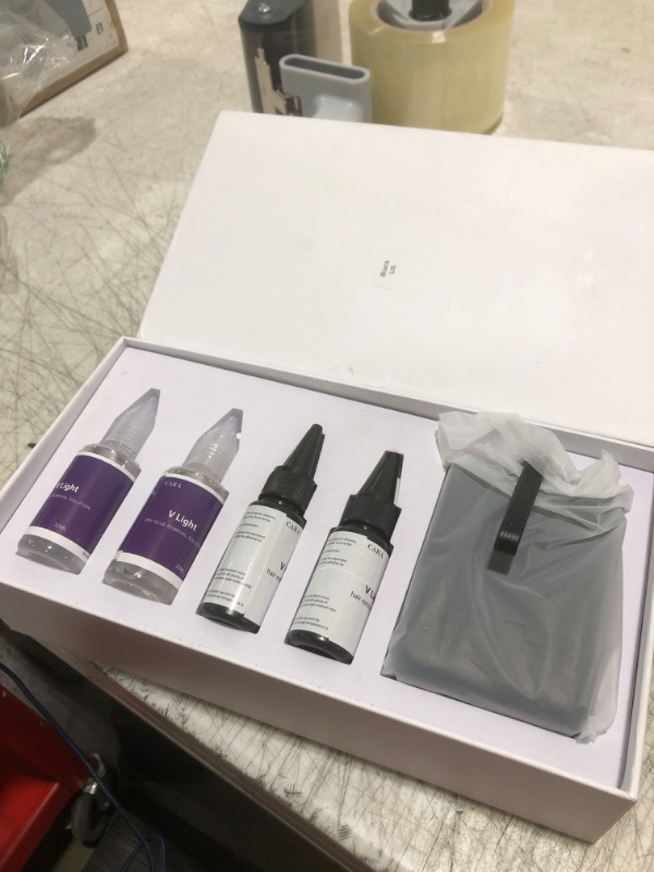 Photo 1 of V Light Hair Extensions Kit Mini V Light Hair Extension Set With V Light Lamp*1 V light glue*2 Hair Extensions Remover*2 VLight Remover Machine*1 comb*1 clip*2 for Salon Hairstyles(Black machine set)