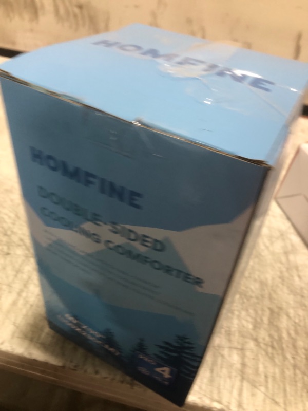 Photo 1 of HOMFINE Cooling Comforter Twin Size, Grey Summer Cooling Blanket for Hot Sleepers and Night Sweats, Japanese Double-Sided Cold Tech Fabric Q-Max 0.45, Soft Breathable Silky Smooth Lightweight