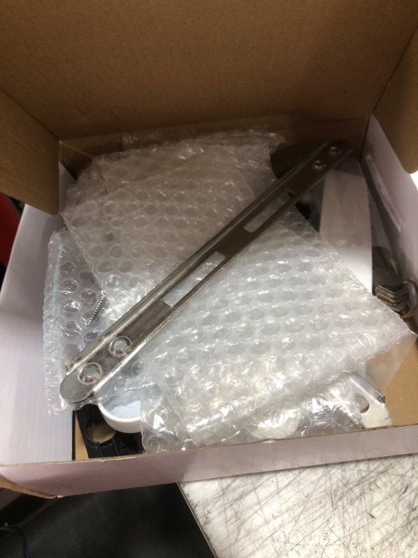 Photo 1 of ALLYWASAI Sliding Patio Door Handle Set with Mortise Lock, Suitable for Sliding Glass Patio Door Thickness from 1.5in to 2in, 4-15/16" Screw Holes, Need to Drill, Reversible Design, Keyed, White