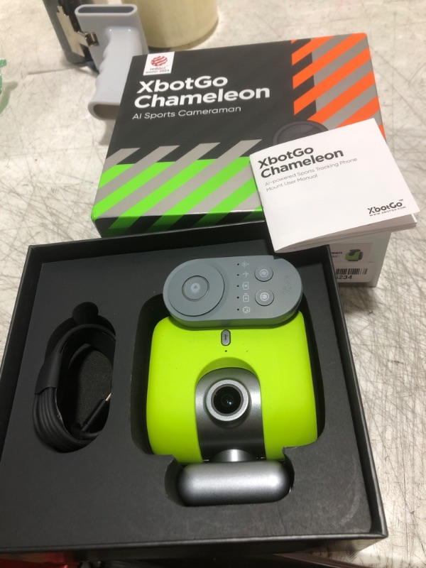 Photo 1 of XbotGo Chameleon AI Auto Sports Action Camera - 4K 60FPS Soccer Camera and Basketball Tracking Camera for Team Sports, Live Streaming, No Subscription, Works with iOS & Android (Lemon Green)
